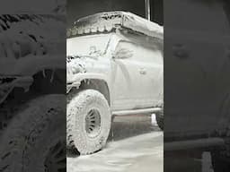 This truck got covered with mud. Now let's cover it with foam!