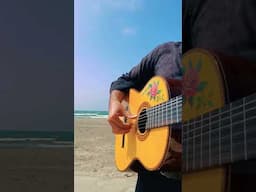 I play one of the most beautiful ballad melodies, Arles Romance, on the beach with guitar #guitar