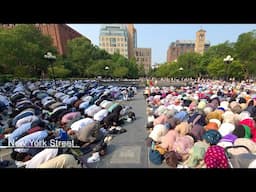 Massive Eid Al-Adha Prayer Gathering at Washington Square Park NYC June 6 2025