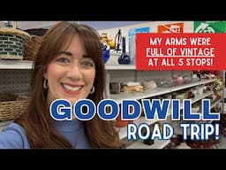 My Arms Were FULL OF VINTAGE! | 5 Goodwills | Thrift with Me
