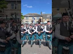 Dunnottar #pipesanddrums #march through crowds at 2024 Stonehaven Feein' market #scotland #shorts
