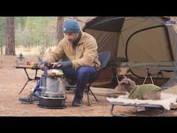 Solo Camping with My Dog in the Mountain Forest . Relaxing ASMR