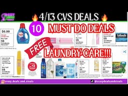 🔥4/13 CVS 10 MUST DO DEALS🎉MONEYMAKERS & FREE LAUNDRY CARE!! Another HOT Week!! #couponing