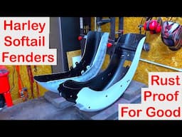 Harley Davidson Fenders:-  Critical Rust Protection.  (Paint Day;- 6)