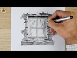 how to draw a window | drawing easy with pencil | Drawing | drawing pictures pencil drawing