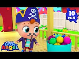 Rainbow Water Balloon Fight | LITTLE ANGEL 😇 | Nursery Rhymes & Lullabies | Baby & Kids Songs