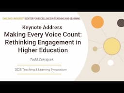 Keynote Address - Making Every Voice Count: Rethinking Engagement in Higher Education