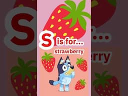 Bluey ABC- S is For Strawberry! 🍓 #bluey #kidsabc #kidssong #kidslearning