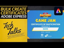 Bulk Create Awards & Certificates in Adobe Express | Automate with CSV Data