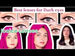 Best Lenses for Dark Eyes 2025 | Top @ICOICE Colored Contacts + Try-On #icoice #coloredlenses