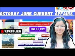 GKToday Current Affairs 🎯 8-9 June, 2025