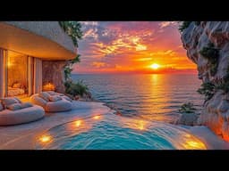 Bossa Nova Jazz Instrumental at Peaceful Sunset – Sunset and Sound of Ocean Waves with Gentle Jazz