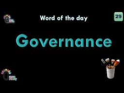 Governance | Word of the day 29 | English Words Of The Day | Words | Word Meaning In Urdu