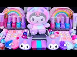 ASMR Kuromi Slime mixing Eyeshadow,Glitter &Random things into slime #Satisfying #slimeasmr