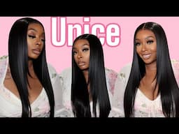 It's Giving Scalp!🔥13x4 HD LACE Black Layered Straight Wig With Real Scalp& Drawstring|| UNICE HAIR