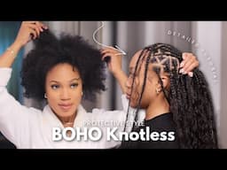Best Human Hair for Knotless Braids DIY | Boho Knotless Braids Tutorial 😍 | Beginner Friendly