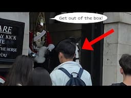 These groups of students got told off by the King's Guard for standing inside the box!