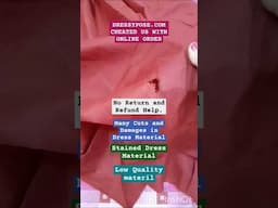 Dressypose.com Cheated Us Sent Defecting Material and No Refund and Return #scam