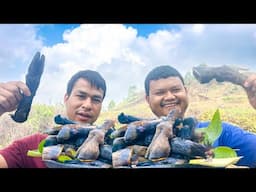 Goat Leg Recipe | Cooking & Eating in village | How to clean Goat legs Like a pro - iong i Cooking