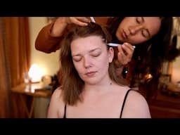 [ASMR] Crystal Scalp Check, Inspection & Massage for Alopecia + Intro with Baby Sky (Real Person)