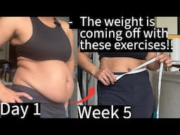 my belly isn’t hanging over as much  (  at home workouts to get rid of belly fat + losing weight )