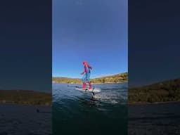 Captain Marvel chasing Spiderman on a Efoil