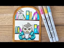 STUNNING PICTURE USING LESIA ZGHARDA +30%DISCOUNT CODE #altenew #owl  #cardmaking