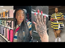 Vacation Prep Vlog | Knotless Braids + Henna + Nails + Guess The Destination | Victoria Lashay