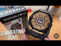 Conbola Portable Rechargeable Fan Overview! Great Camping Item!