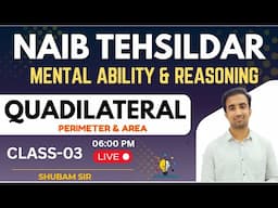 MENSURATION (QUADILATERAL) PART-03 II MENTAL ABILITY & REASONING II NT EXAM II BY SHUBAM SIR #jkssb