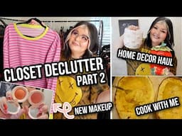VLOG : Closet Declutter Part 2, Home Decor Haul, New Makeup + Cook With Me