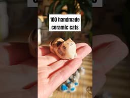 I made and painted 100 ceramic cats #pottery #shorts #cats
