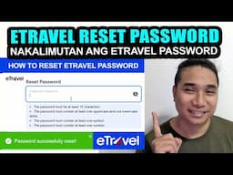 Paano mag reset ng password sa etravel 2025 | How to Reset Password Etravel gov ph tutorial