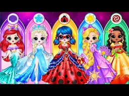 If Elsa, Ladybug & Ariel Become Princesses? | DIY Paper Dolls Fashion