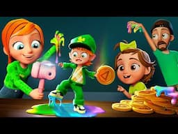 ADLEY CAUGHT a tiny LEPRECHAUN!!  new Song, Slime, and Traps for St Patrick's Day! Green Handed Rap