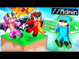 Using OWNER ADMIN COMMANDS on One Block But We’re Dragons in Minecraft!