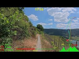30 minute Indoor Cycling Workout Mosel River and vineyards Germany Telemetry 4K Video