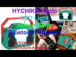 HYCHIKA Portable Radio with LED Light and Power Bank