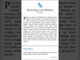 Pão Diário: Deus Falou com Moisés - WMB