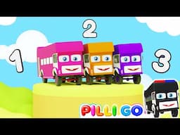 Ten Little Buses New | One Little Two Little Three Little Buses | Pilli Go | Nursery Rhyme & Songs