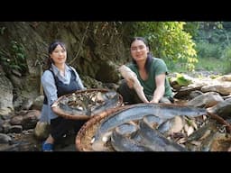 stream fishing, animal care, cooking, farm life, SURVIVAL ALONE
