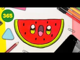 How to Draw a Cute watermelon Step by Step – Kawaii Drawing Tutorial