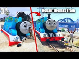 Franklin and Avengers Collecting and Repaired THOMAS TRAIN in GTA 5! GTAV AVENGERS