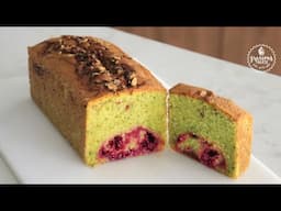 Pistachio Raspberry Pound Cake | with Eggless Substitute