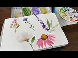 REPLAY Watercolor Journal Day 21 (Simple Flowers from 2024)
