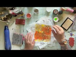 Adding Embossing To The Halloween Tissue Paper Backgrounds