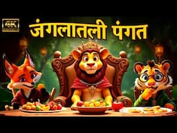 जंगलातली पंगत - Marathi Rhymes For Kids | Marathi Balgeet Song | लहान मुलांची गाणी | Badbad Geete