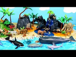 Animal Island Adventure Diorama - Playmobil Safari Animals Figurines