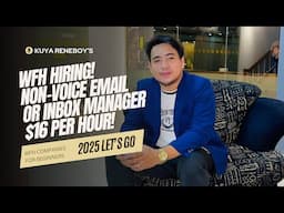WFH HIRING ! INBOX MANAGER NON-VOICE - $16 PER HOUR ! - HOME-BASED JOB SERIES OF KUYA RENEBOY
