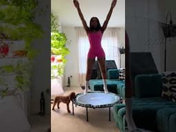 WORKING OUT ON MY NEW FITNESS TRAMPOLINE! Rebounder fitness workout! #fitness #gym #motivation